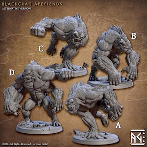 Blackcrag Mountain Orcs Fantasy Tabletop Miniature | Artisan Guild Apefiend Saddleless