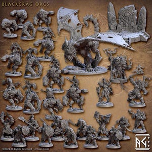 Blackcrag Mountain Orcs Fantasy Tabletop Miniature | Artisan Guild image 1