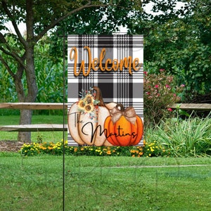 Personalized Welcome Fall Garden Flag Design| Welcome Fall 12x18 Flag Design|Pumpkin| Sublimation Garden Flag| garden Flag| Sublimation|PNG