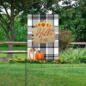 Hello Fall Garden Flag Design| Hello Fall 12x18 Flag Design| Sublimation Design | Sublimation Garden Flag| garden Flag| Sublimation|PNG