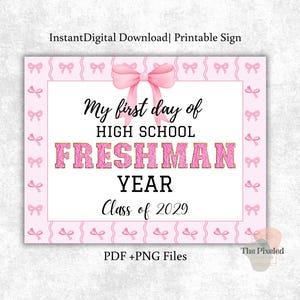 Primo giorno del primo anno/Fiocco da civetta Primo giorno di liceo Cartello/Cartello stampabile per il primo giorno/Download digitale istantaneo/Matricola 2026