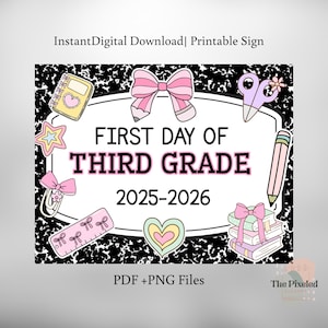 First Day of Third Grade Sign| First Day of School Sign| Printable First Day Sign| Instant Digital Download |Teacher Photo Prop 3rd Grade