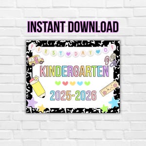Erster Tag des Kindergartens Zeichen | Erster Schultag Zeichen | Druckbares Ersttagsschild | Sofortiger digitaler Download |Lehrer Foto Prop 1.Tag
