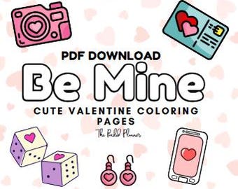 Bold Easy Valentines Day Coloring Book| 40 Pages| Instant Download|PDF