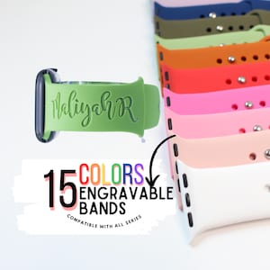 xToolSelectedUS 4 Pack Apple Watch Bands for Women, Silicone Rainbow Watch Strip Laser Engraved Band for Gift, iWatch Series Se/8/7/6/5/4/3/2/1