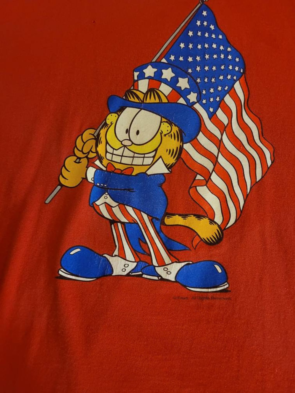 Vintage Garfield shirt American flag large Etsy