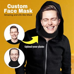 Custom 3D Mask With Face,Personalized Print Photo on Ralistic Mask Bandana,Reusable Custom Cosplay Funny Mask Performance Mask for Men/Women