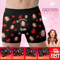 Valentine's Day Gift Personalized Boxer Briefs with Name for Him,Custom Face Photo Underwear Wedding Gifts for Boyfriend Husbands