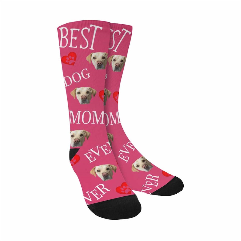 Custom Funny Face on Socks Customized Best Dog Unisex Crew Socks Personalized Photo Socks Valentine Gifts For Men Women