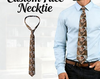 Custom Face Necktie,Personalized Photo Tie,Anniversary Wedding Gift for Men Him