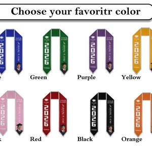 Custom 2026 Graduation Stole: Personalized Name & Photo Sash image 2