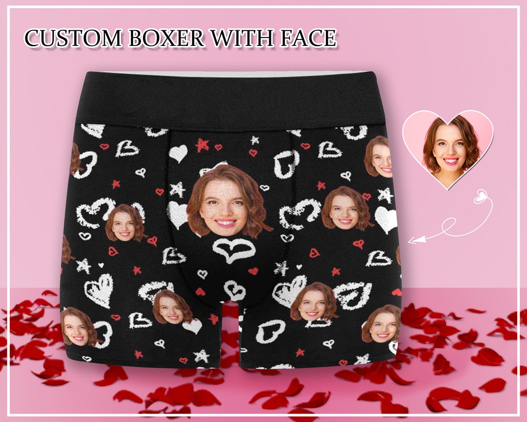 Mens Custom Boxers Customizable Face Boxer Custom Girlfriend Face on