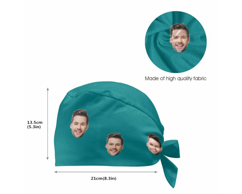 Puede incluir: Bandana de tela azul turquesa con tres caras diferentes impresas en ella. La bandana mide 13,5 cm de alto y 21 cm de ancho. Hecha de tela de alta calidad.
