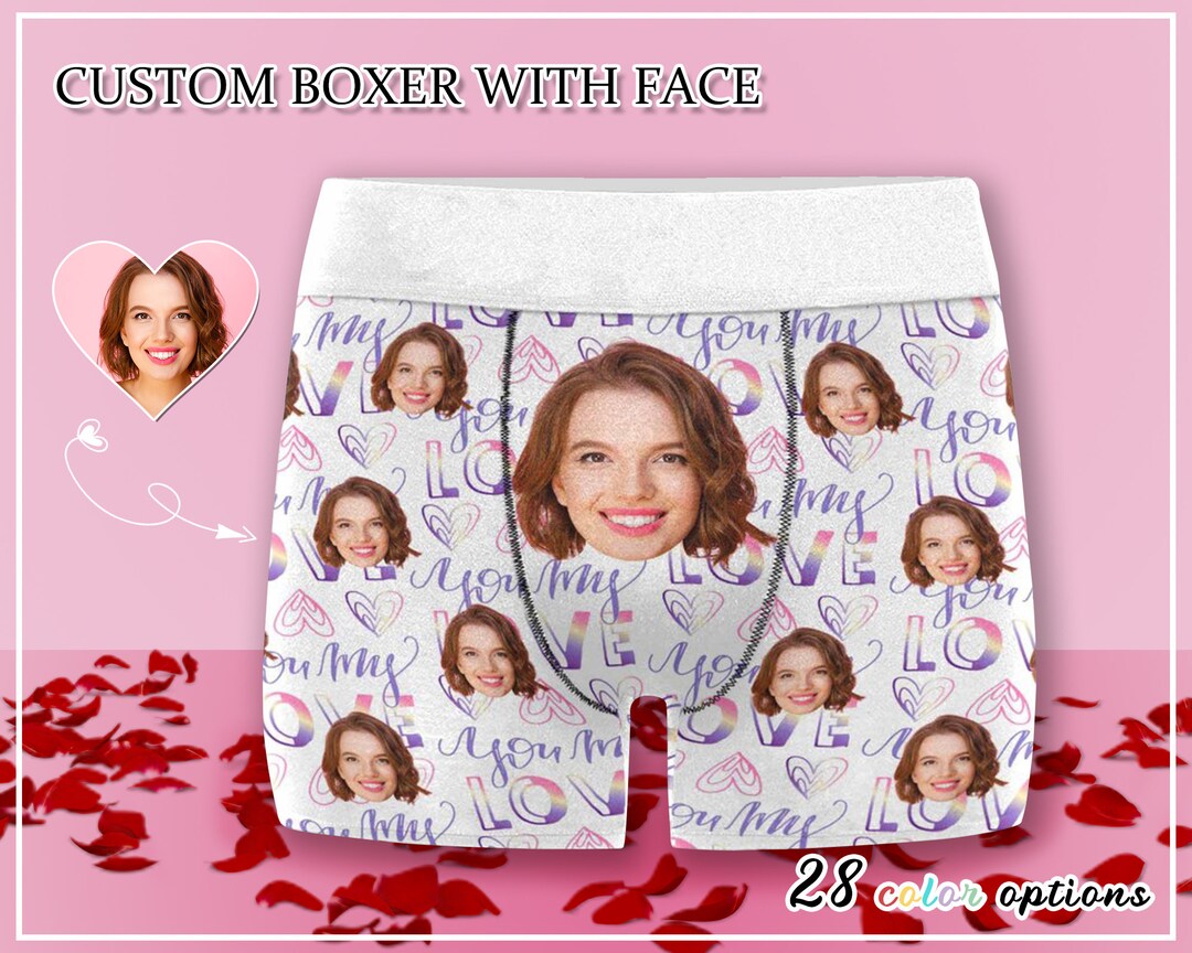 Mens Custom Boxers Customizable Face Boxer Custom Girlfriend Face on