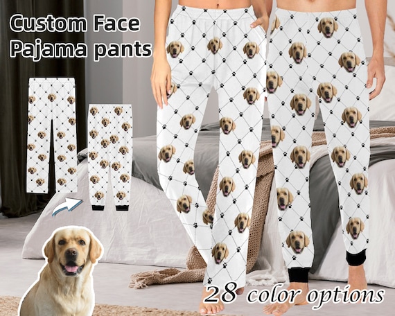 Custom Dog Photo Pajamas personalized Pajamas Pants With Photo funny Pet Face Pajamas custom Dog Photo Pajamas him and Her Pajama Pj Pants Etsy Canada