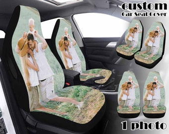 Custom Photo/Face Car Seat Covers for Women/Men Universal Auto Front Seats Protector Fits for Car SUV Sedan Truck New Car Gift for Him