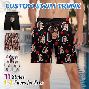 Bañador personalizado con foto, shorts de playa personalizados, regalo para fiestas y vacaciones para hombres