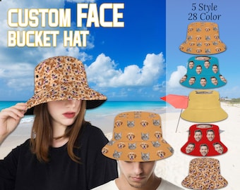 Custom Face Bucket Hat Personalized Photo Unisex Bucket Hat Party Hats With Face Custom Face Hat Photo Bucket Hat Personalised Bucket Hat