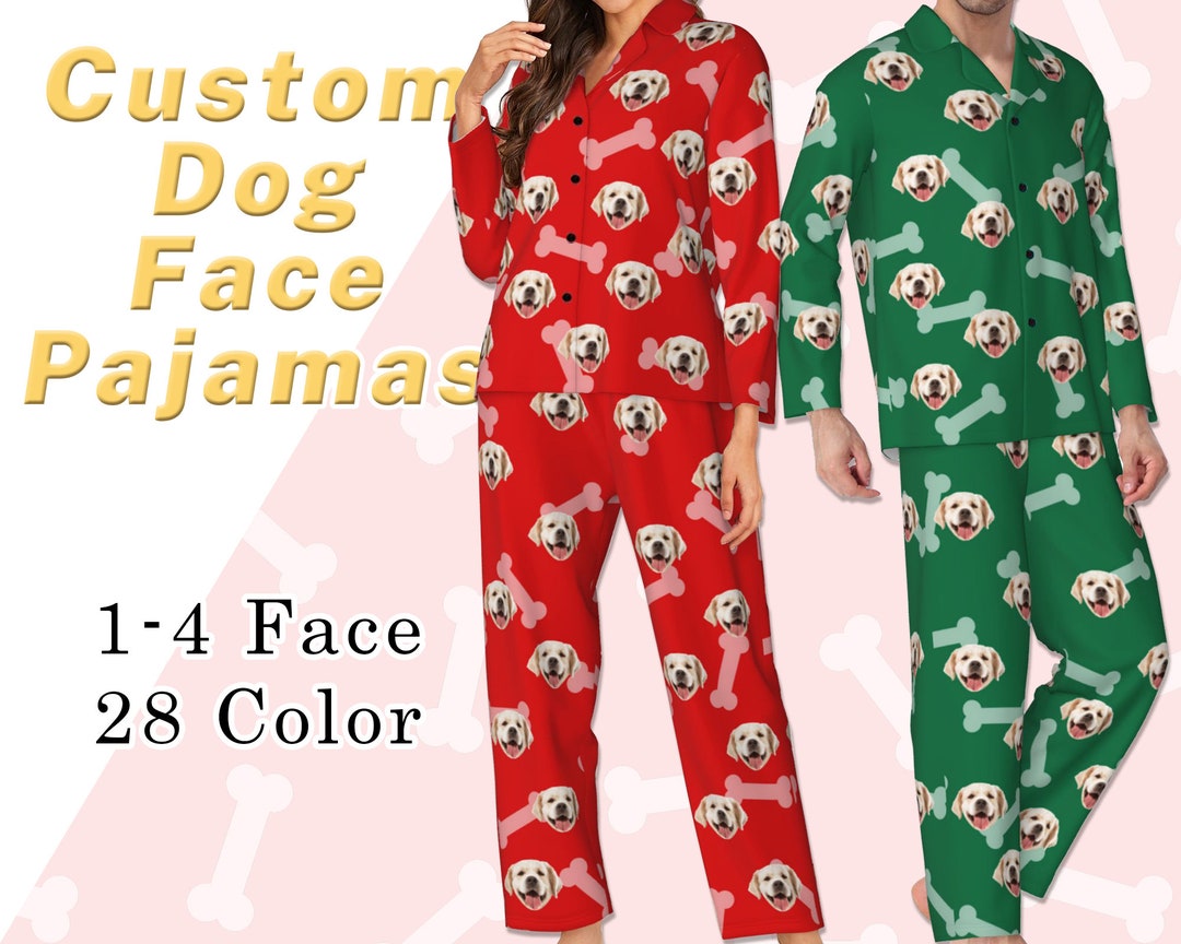 Dog Face On Pajamas
 Dog Face Pajamas Custom Dog Face Women Men Pajamas Etsy