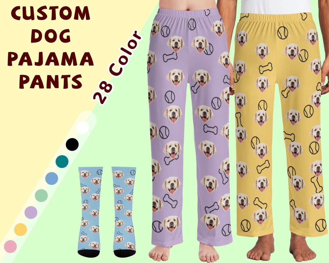 Custom Dog Face Women Pajama Pants Personalized Pajama Pants With Dog Photo Custom Face Pj Pants