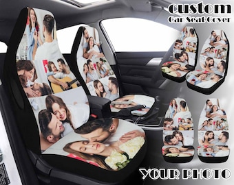 Custom Photo/Face Car Seat Covers for Women/Men Universal Auto Front Seats Protector Fits for Car SUV Sedan Truck New Car Gift for Him