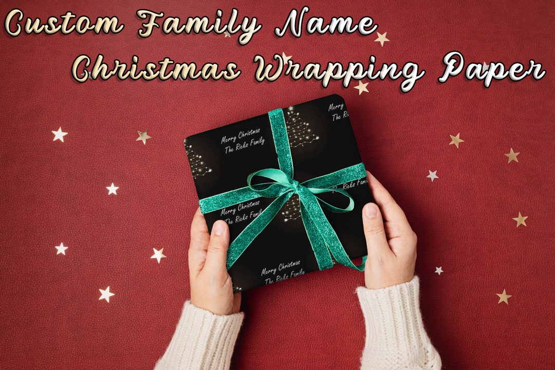 Custom Christmas Wrapping Paper With Name Personlized Name Etsy