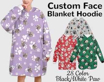 Felpa con cappuccio personalizzata, felpa con cappuccio personalizzata, felpa con cappuccio con foto, felpa con cappuccio con faccia di animale domestico personalizzata, felpa con cappuccio indossabile con faccia di animale domestico