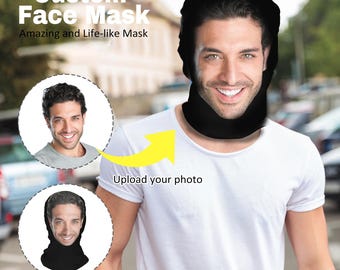 Benutzerdefinierte Gesichtsparodie-Maske, personalisiertes 3D-Druckfoto auf ralistischer Maske Bandana, benutzerdefinierte Cosplay Portrait-Maske Leistungsmaske