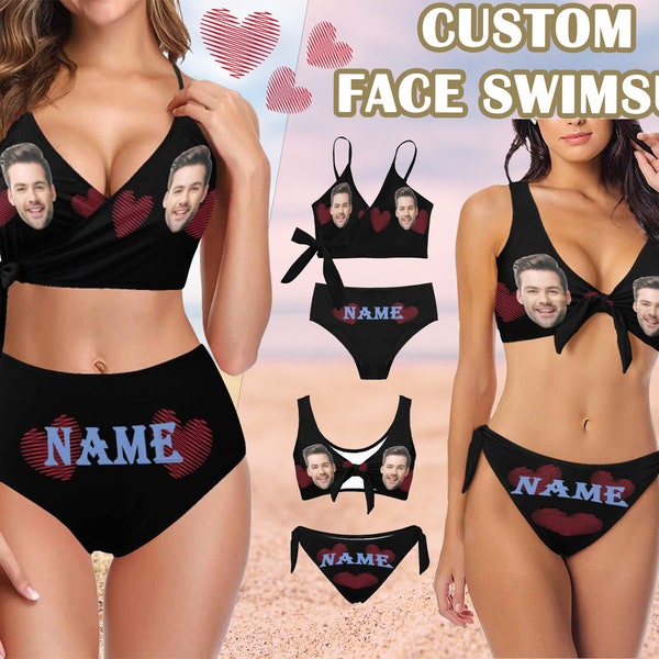 Custom Face Women Swimsuit Personalized Women Swimsuit Swimwear with Face Customize Bathing Suit Gift for Wife  Anniversary/Bachelor Party