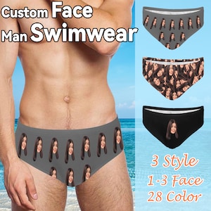Personalised Speedo Custom Face Man Swimwear Custom Face Mens Swim Briefs Customize Face Mens Swim Shorts Bachelor Party Gift for Men