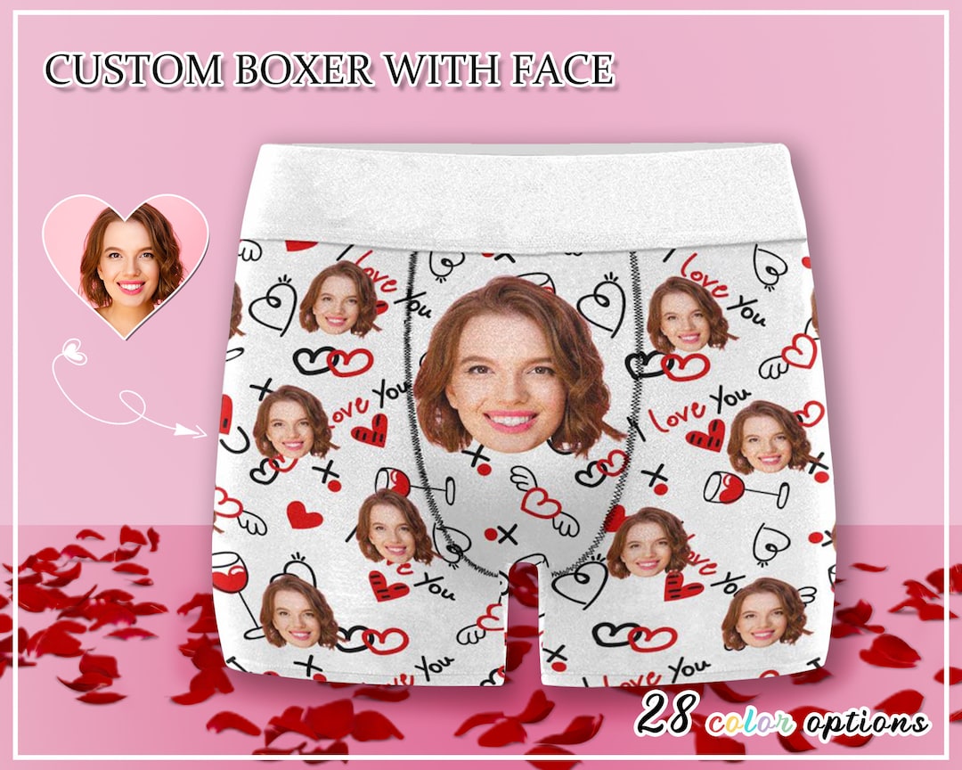 Mens Custom Boxers Customizable Face Boxer Custom Girlfriend Face on