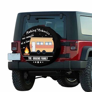 Custom Family Name Spare Tire Cover Personalized Name Spare Tire Cover Your Design Wheel Cover for Jeep Trailer RV SUV Gift for Car Lover image 7