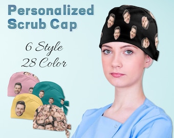 Gorro quirúrgico personalizado, gorro quirúrgico con foto, gorro quirúrgico con logotipo personalizado, gorro quirúrgico personalizado, regalo personalizado para enfermera.