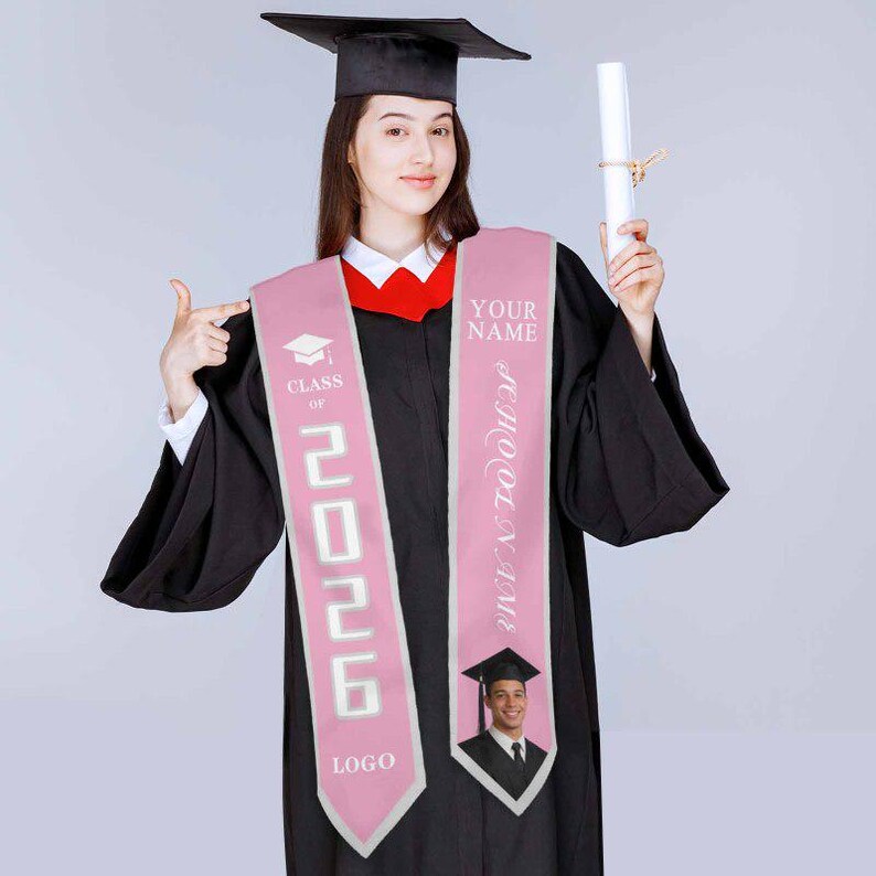 Custom 2026 Graduation Stole: Personalized Name & Photo Sash image 8