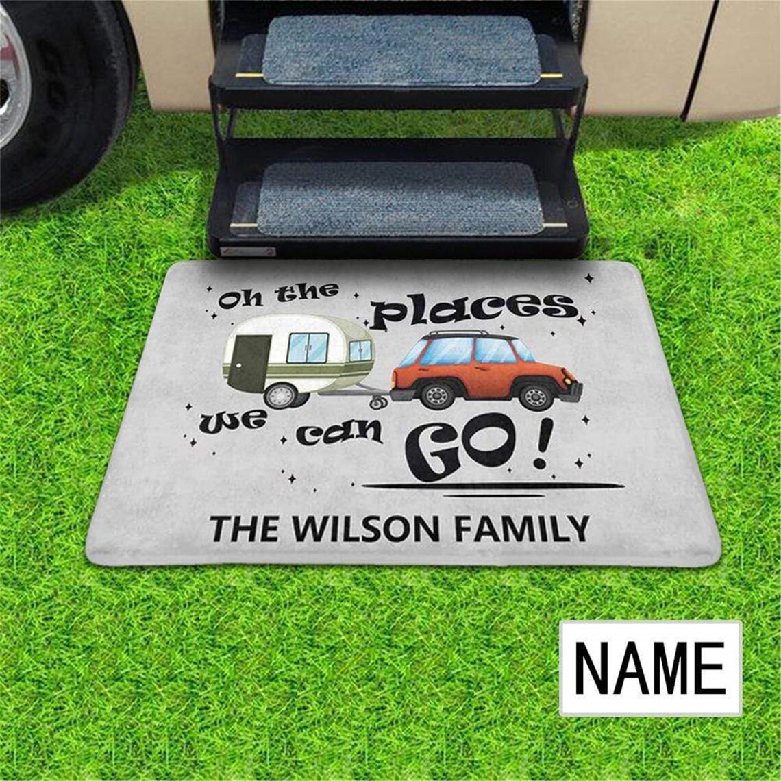 Custom Text Decor Floor Mat Personalized Name The Best Etsy