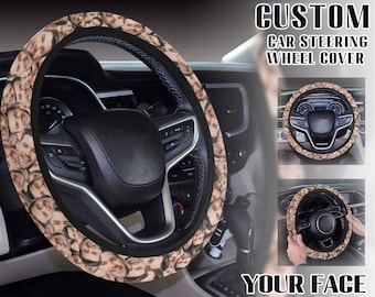 Funda personalizada para volante de coche, funda antideslizante para coche, protector de accesorios para coche, decoración, regalo para amantes de los coches.