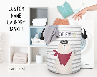 Custom Name Laundry Basket Personlized Clothes Storage Basket with Handle Custom Children Toy Storage Basket for Livingroom/Bedroom/Bathroom