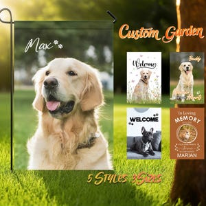 Personalized Pet Garden Flags,Custom yard flag,Custom Photo Gift For Pet Lovers, Welcome Garden Flag,Custom Photo Gift,Cat Dog Memorial Flag