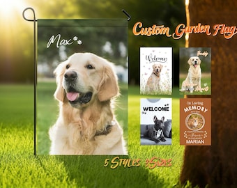 Personalized Pet Garden Flags,Custom yard flag,Custom Photo Gift For Pet Lovers, Welcome Garden Flag,Custom Photo Gift,Cat Dog Memorial Flag