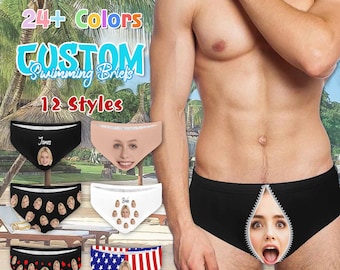 Custom Face Swim Briefs,Personalized Photo Speedo,Customized Swim Trunks,Bachelor Party Gift For Him
