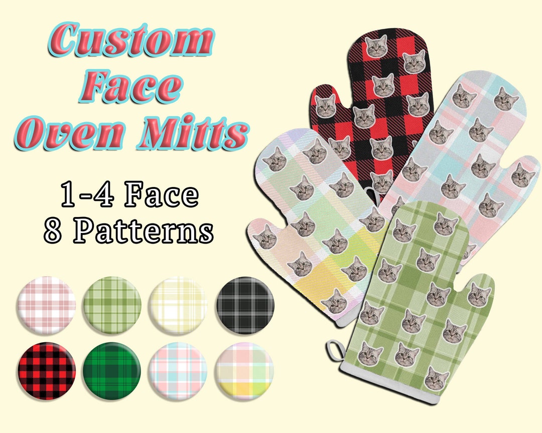 Custom Face Oven Mitts Personalized Photo Mitt Custom Kitchen Gift