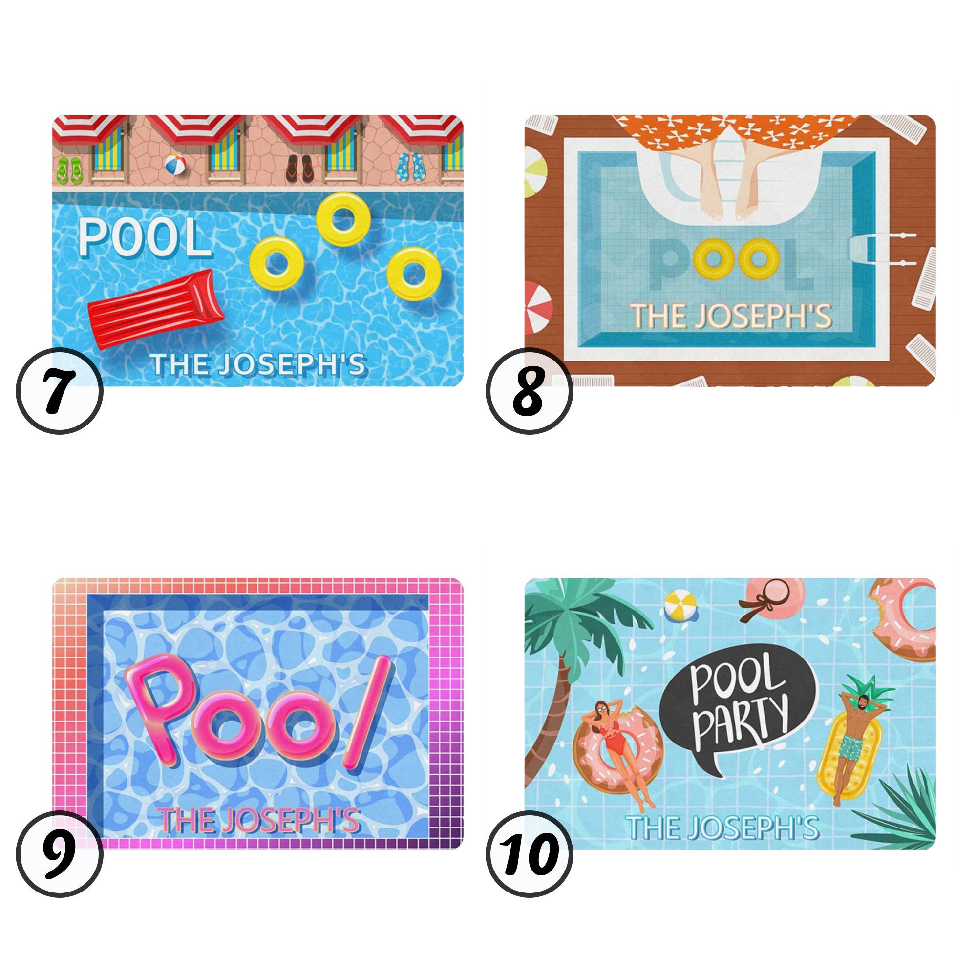 Personalized Pool Mat Custom Summer Doormat Pool Etsy