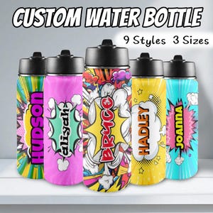 Custom Name Water Bottle,Personalized Insulated Water Bottle,Water Bottle With Straw And Handle,Custom Tumbler,Gift For Him,Back to School