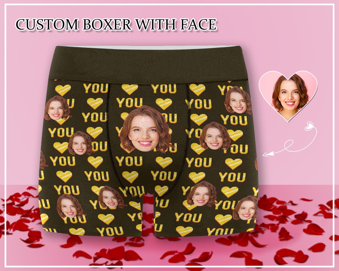 Mens Custom Boxers Customizable Face Boxer Custom Girlfriend Face on