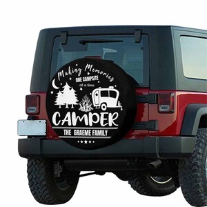 Custom Family Name Spare Tire Cover Personalized Name Spare Tire Cover Your Design Wheel Cover for Jeep Trailer RV SUV Gift for Car Lover image 6