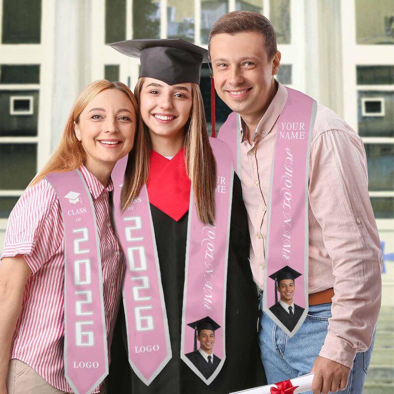 Custom 2026 Graduation Stole: Personalized Name & Photo Sash image 7