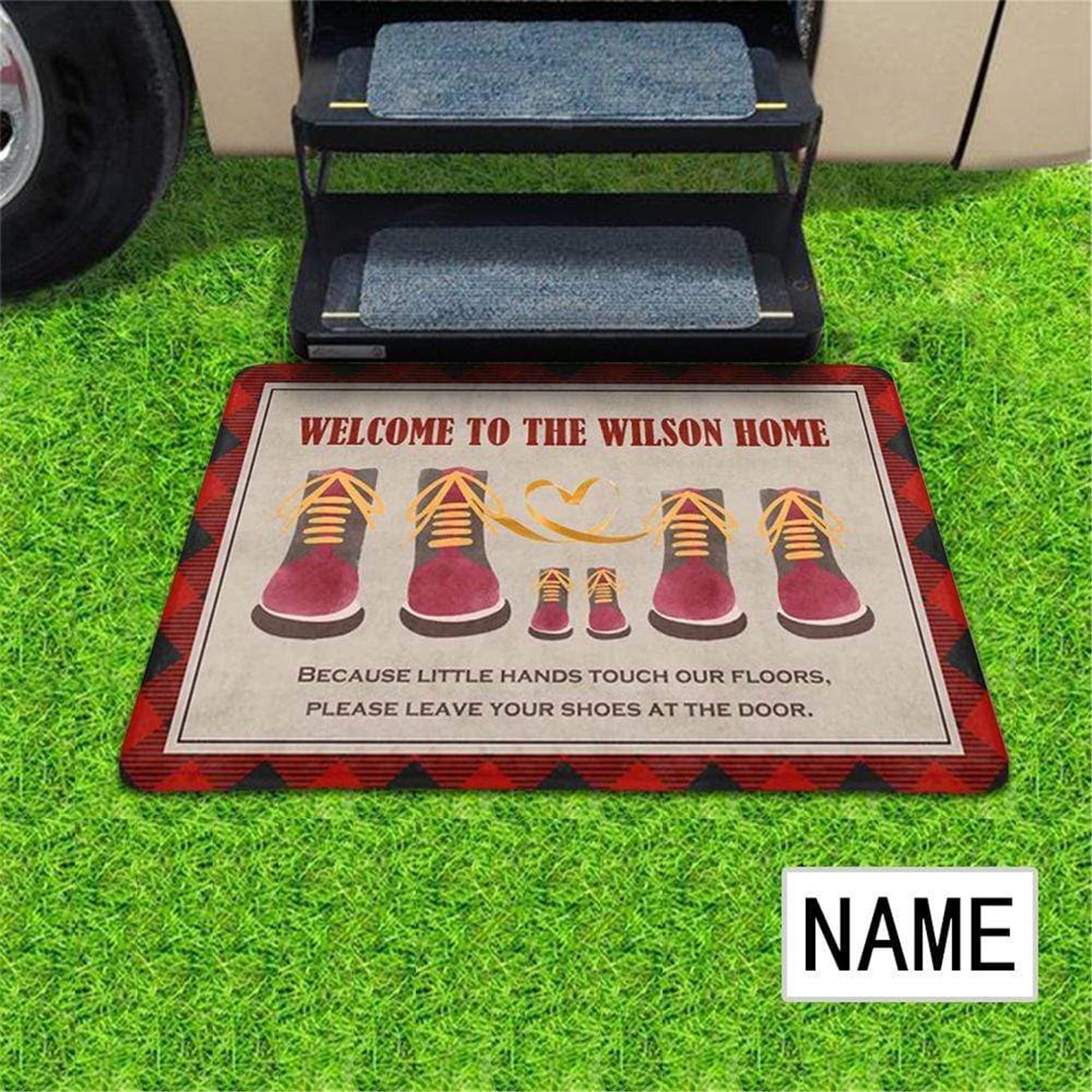 Custom Text Decor Floor Mat Personalized Name Sweet Home Etsy