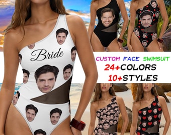 Custom Face One Piece,Personalized Lace Swimwear,Customized Funny Bikini For Women