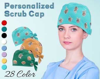 Gorro quirúrgico personalizado, gorro quirúrgico con foto, gorro quirúrgico con logotipo personalizado, gorro quirúrgico personalizado, regalo personalizado para enfermera.