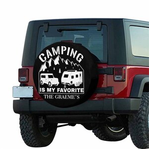 Custom Family Name Spare Tire Cover Personalized Name Spare Tire Cover Your Design Wheel Cover for Jeep Trailer RV SUV Gift for Car Lover image 5